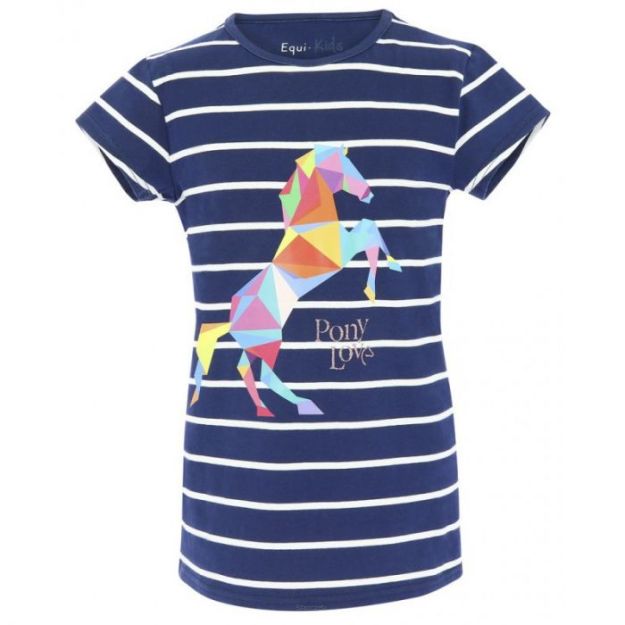 EQUI KIDS T-shirt Naomi, kolor granat/biały
