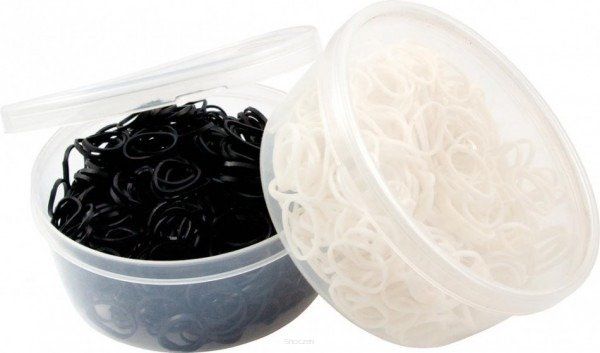 YORK Gumki do grzywy silikonowe, w pudełku, kolor biały