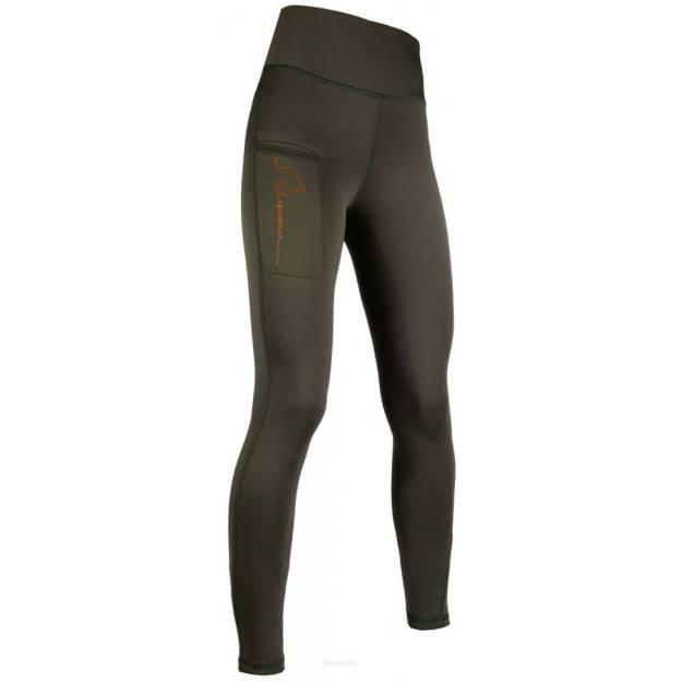 HKM Legginsy jeździeckie Equestrian, dziecięce, kolor zielony