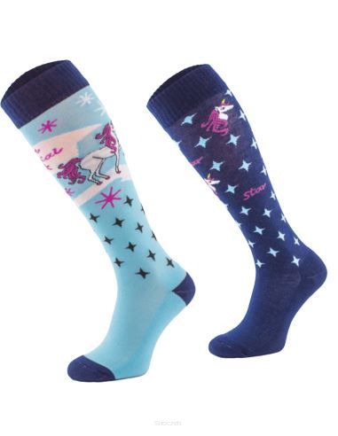 COMODO Podkolanówki Funny Design Soft - Blue Unicorn