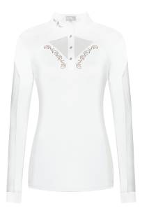 FAIR PLAY Koszula konkursowa Cathrine Rosegold LS, długi rękaw, kolor biały