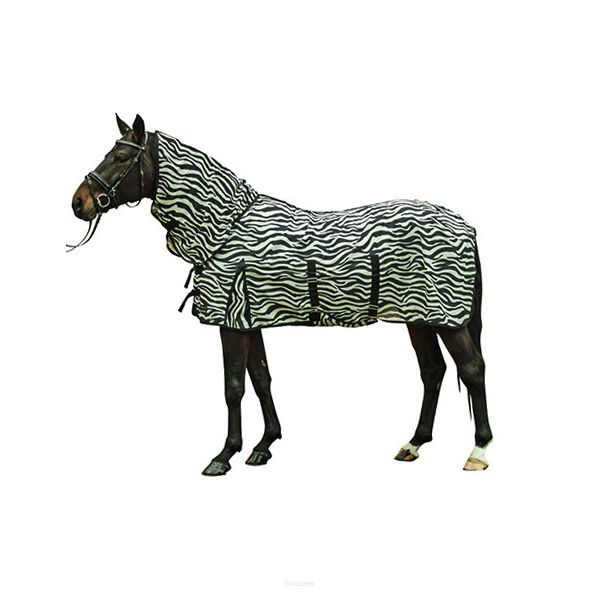 HKM Derka siatkowa Zebra z kapturem, kolor biały/czarny