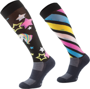 COMODO Podkolanówki In Design Soft - Black - Rainbow Unicorn